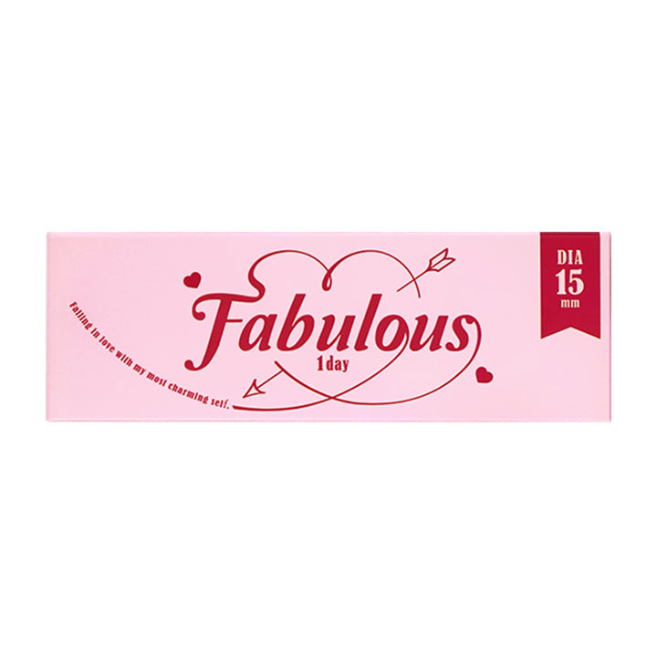 ファビュラスワンデー(Fabulous 1day)のパッケージ写真 Fabulous ファビュラス 1day,DIA15.0mm, 国内最大！！着色直径14.8mm※日本国内承認着色直径において 2025年5月27日時点 自社調べ| ファビュラス Fabulous 1day カラコン カラーコンタクト 
