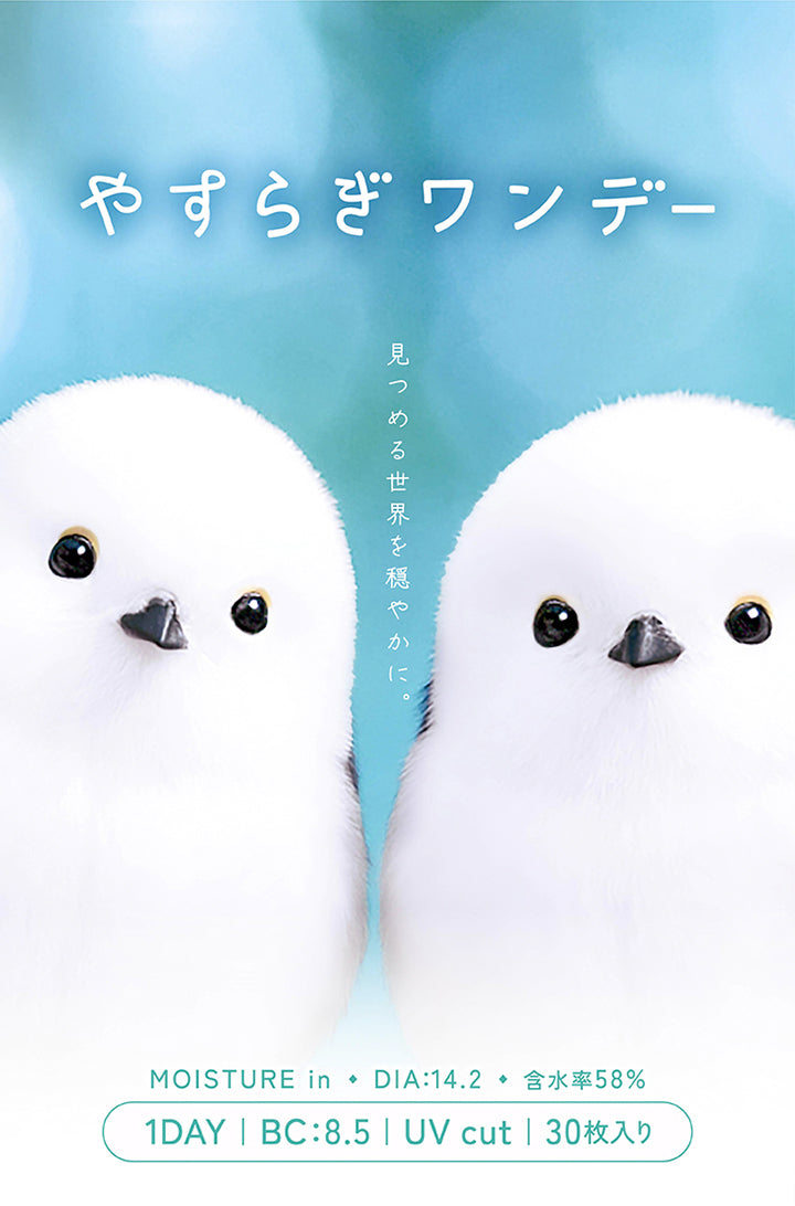 やすらぎワンデー(yasuragi 1day),見つめる世界を穏やかに。,1day 1箱30枚入り DIA14.2mm BC8.5mm 含水率58.0% UVカット うるおい成分 | やすらぎワンデー yasuragi 1day クリアコンタクト クリアレンズ
