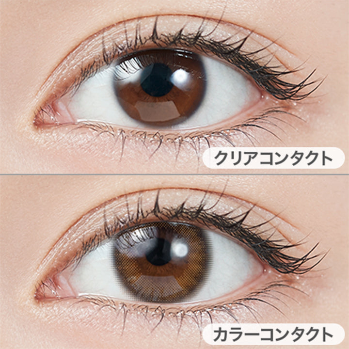 クリアコンタクトの装用写真とガーネットの装用写真の比較,DIA14.2mm|TOPARDS(トパーズ)コンタクトレンズ