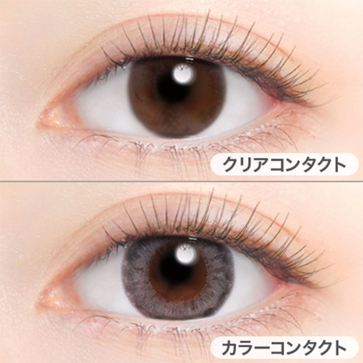 クリアコンタクトの装用写真とスムースアーバンの装用写真の比較,DIA14.5mm,着色直径13.7mm|アイジェニック バイ エバーカラー(EYE GENIC by Ever Color)コンタクトレンズ