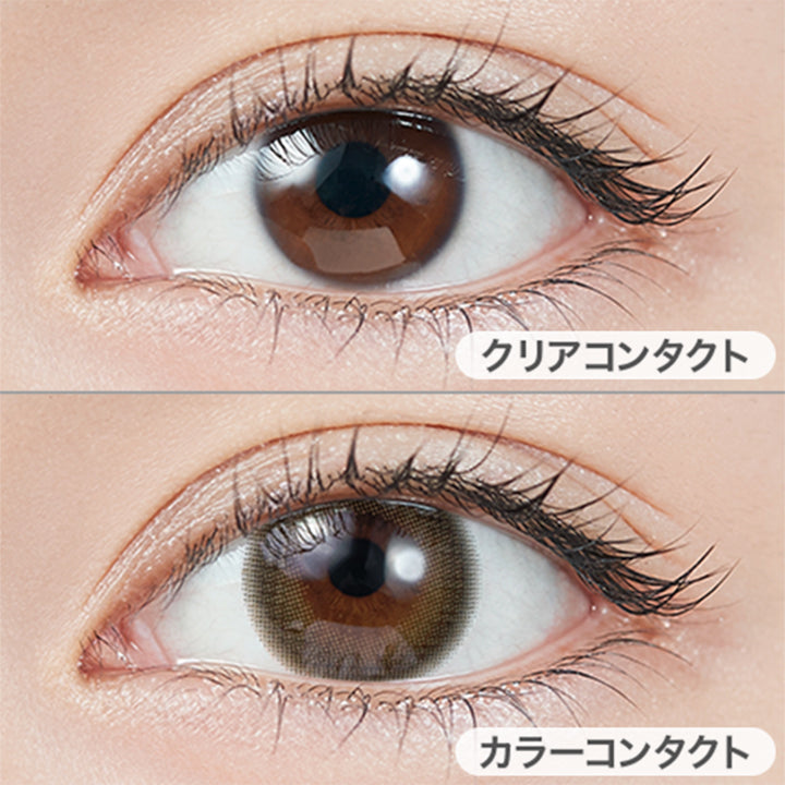 クリアコンタクトの装用写真とツイントパーズの装用写真の比較,DIA14.2mm|TOPARDS(トパーズ)コンタクトレンズ
