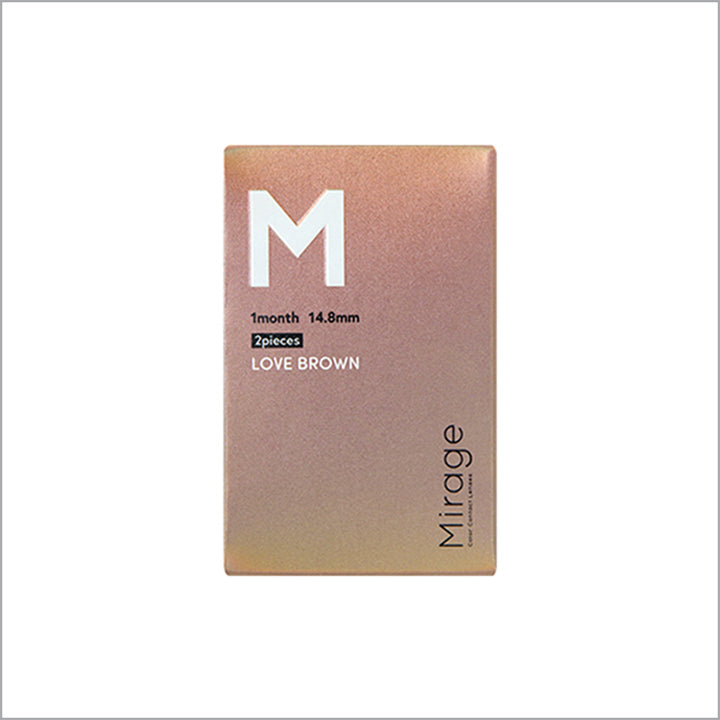 ラブブラウンのパッケージ画像|ミラージュ(Mirage)マンスリーコンタクトレンズ