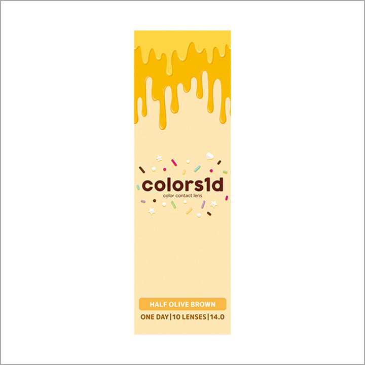 ハーフオリーブブラウンのパッケージ画像|カラーズワンデー(colors1d)コンタクトレンズ