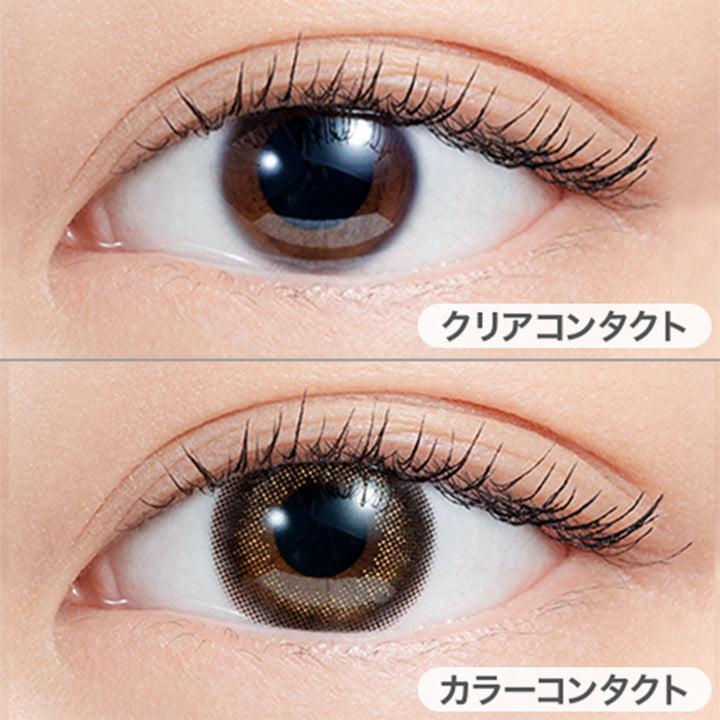 MATCHA LATTE(抹茶ラテ)の装用写真,DIA14.2mm,着色直径13.0mm|エヌズコレクション(N's COLLECTION) ワンデーコンタクトレンズ