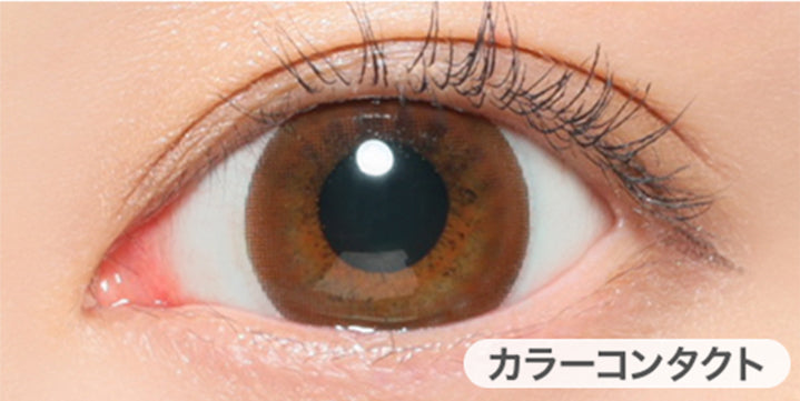 NO.1 チョコレートの装用写真,DIA14.5mm,着色直径13.8mm|シークレットキャンディーマジックワンデー(SECRET CANDYMAGIC 1day) コンタクトレンズ