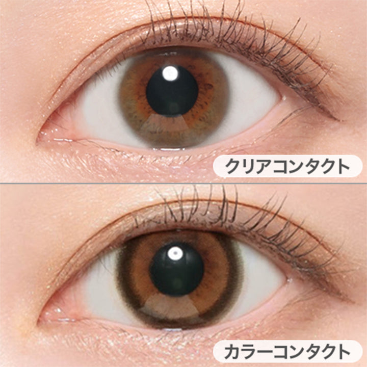 ミミブラウンの装用写真,DIA14.5mm|キャンディーマジックワンマンス(candymagic 1month)コンタクトレンズ
