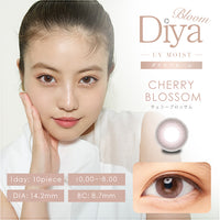 ダイヤブルームワンデー(Diya Bloom 1day UV MOIST),チェリーブロッサム,CHERRY BLOSSOM,1day:10piece,DIA14.2mm,±0.00～-8.00,BC:8.7mm | ダイヤブルームワンデー Diya Bloom 1day UV MOIST 1day ワンデーコンタクトレンズ