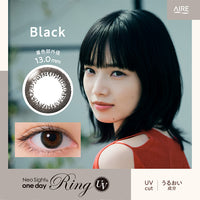 ブラック(Black),着色部外径13.0mm,Uvcut,うるおい成分|ネオサイトワンデーリングUV(NeoSight oneday Ring UV)