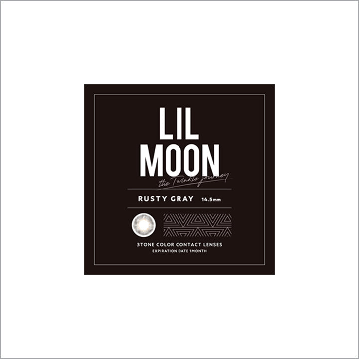 ラスティグレーのパッケージ画像|リルムーンワンマンス(LILMOON 1MONTH) 度あり コンタクトレンズ